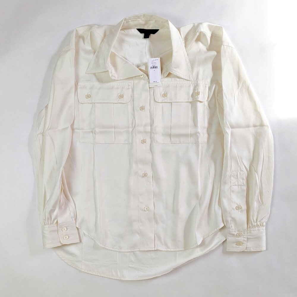 NWT Banana Republic Factory Size M  Off-White Button Up Women's Top